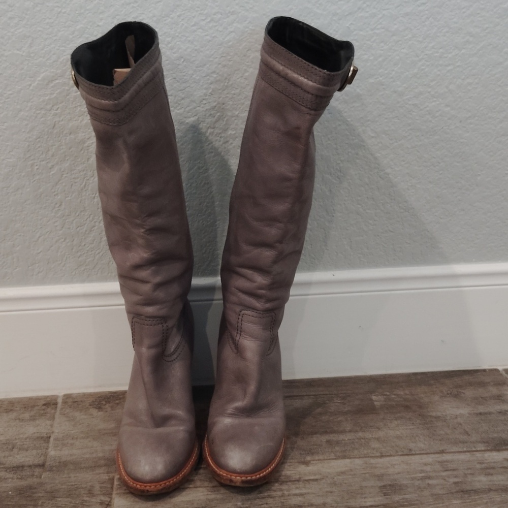 Coach Heeled Boots with Chunk Heel - Picture 2 of 6